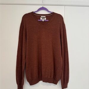 Joseph Abboud Men’s XXL Extra Fine Merino Wool Sweater | Burnt Orange